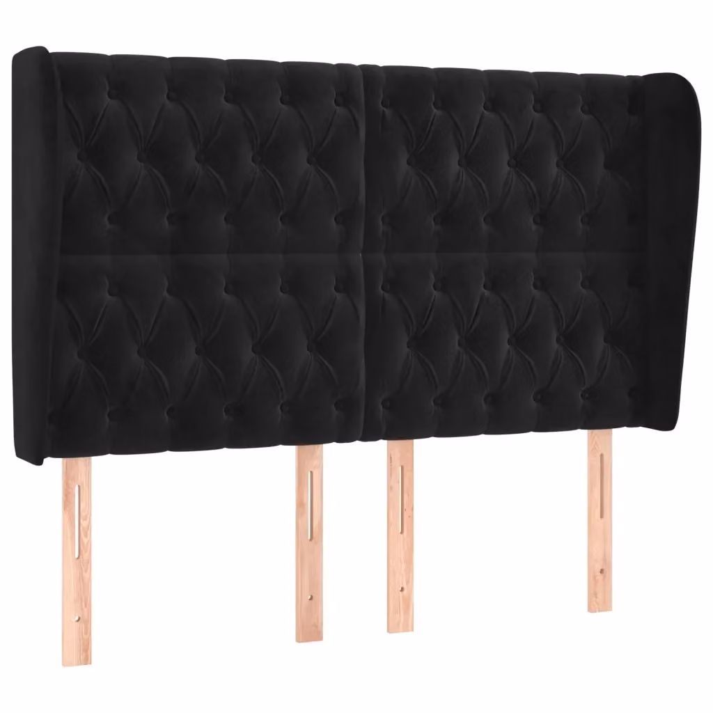 Testiera ad Orecchio vidaXL in Velluto Nero L: 147 cm, P: 23 cm, H: 118/128 cm – 2
