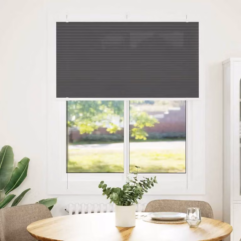 vidaXL Tenda Plissettata Nera 105x100 cm Larghezza Tessuto 104,4 cm