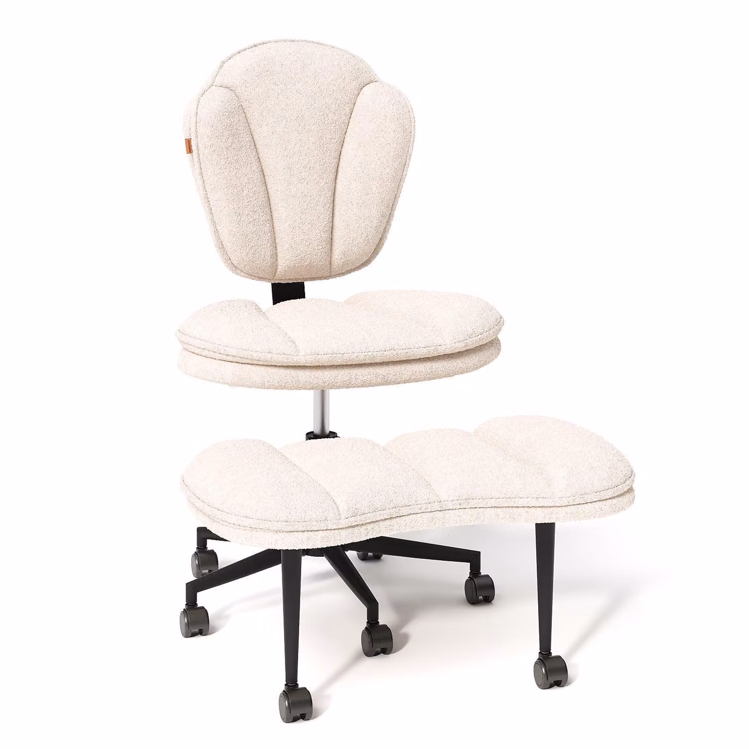 Sedia da ufficio ergonomica, sedia da meditazione ergonomica con rotelle e supporto lombare, sedia per ADHD, sedia da scrivania, sedia da computer, poltrona direzionale, bianca