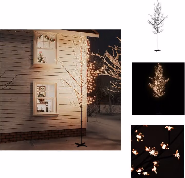 vidaXL Albero LED con fiori di ciliegio bianco caldo 672 LED 400 cm - Alberi di Natale