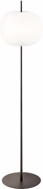 Lampada da terra KDLN Kushi XL con tecnologia LED dimmabile in metallo e vetro, colore nero, Altezza: 183 cm