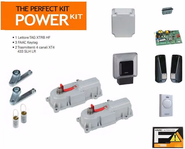 FAAC Power Kit Set 230V per cancelli battenti interrati, colore grigio