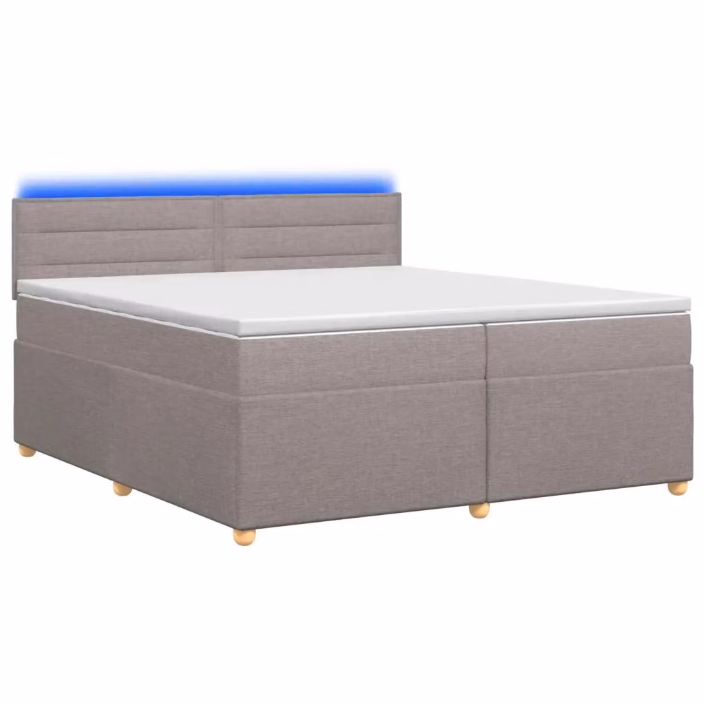 Letto box spring ibrido vidaXL con materasso a molle insacchettate e base contenitore, colore beige/grigio, L/P/H: 200 x 200 x 100,5 cm – 2