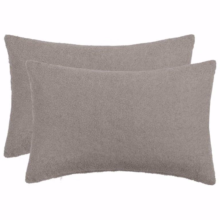 Set di 2 federe vidaXL HEERLEN in tessuto bouclé grigio, L 50 cm x P 30 cm