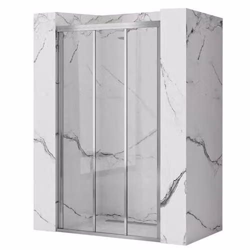 Rea - Porta Doccia Alex 130 Cromo Vetro Temperato Trasparente Di Sicurezza 4 mm (Cromo) 5,2x131,5x190cm