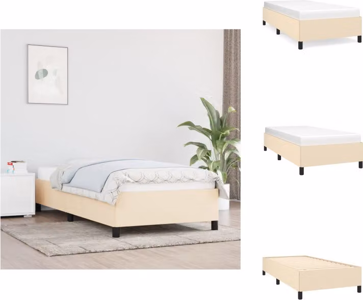 vidaXL Struttura letto crema 90x200 cm in tessuto - Letti e strutture letto