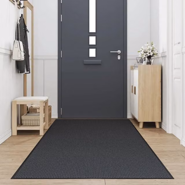 Zerbino rettangolare nero lavabile e antiscivolo in polipropilene e PVC L: 115 cm, P: 400 cm