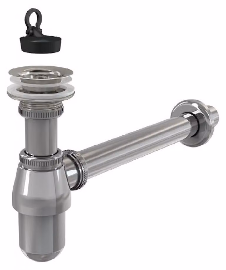 alcadrain Flaschengeruchverschluss für WT Ø32 mit Ablaufventil 5/4", Ganzmetall