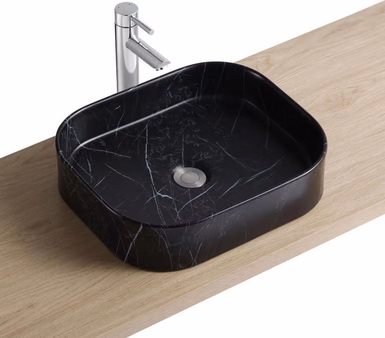 Lavabo da appoggio rettangolare in Vetroceramica NAYA, 45x38cm