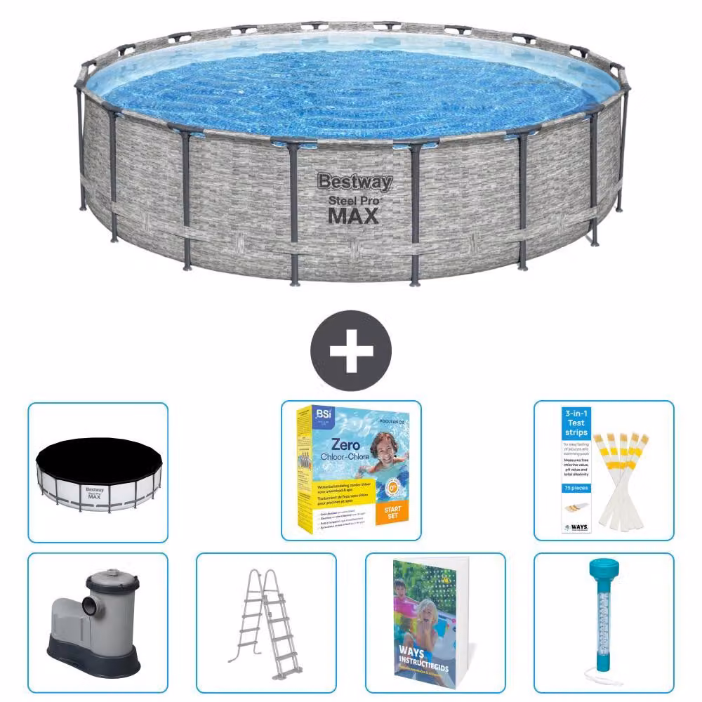 Piscina gonfiabile Bestway Steel Pro MAX, rotonda, 549x122 cm, composta da 6 parti, modello S532