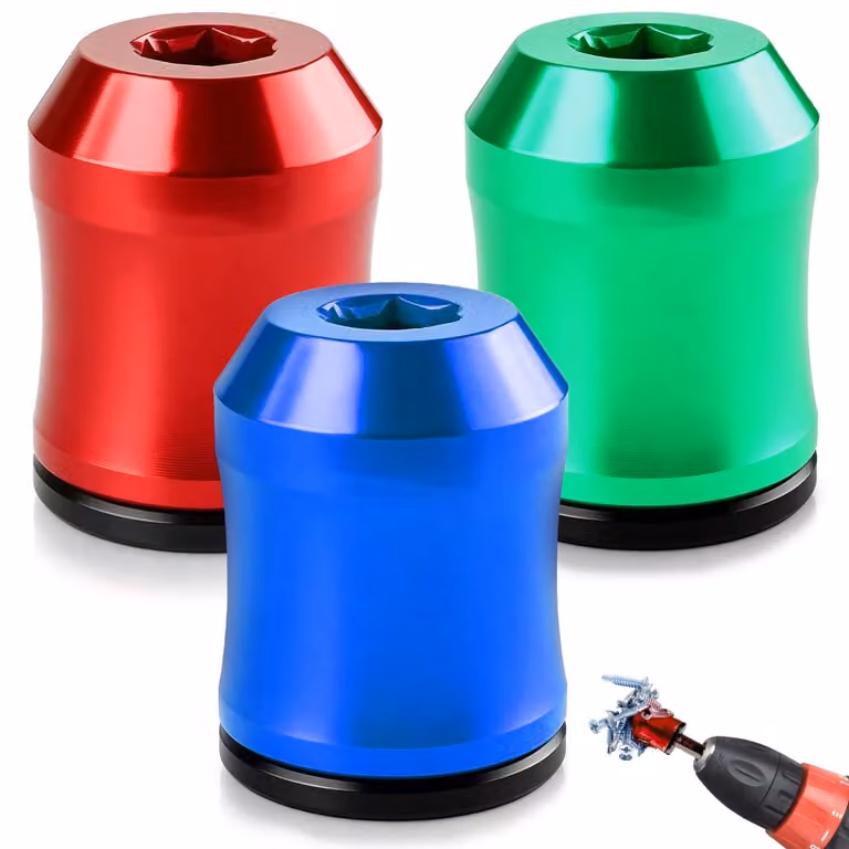 Set di 3 magnetizzatori in alluminio per punte di cacciavite, utensili magnetici rimovibili