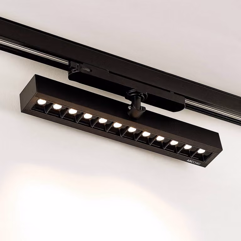 Arcchio Millay Faretto a binario LED nero 3000K, Nero, Studio / Ufficio, Alluminio, Moderno