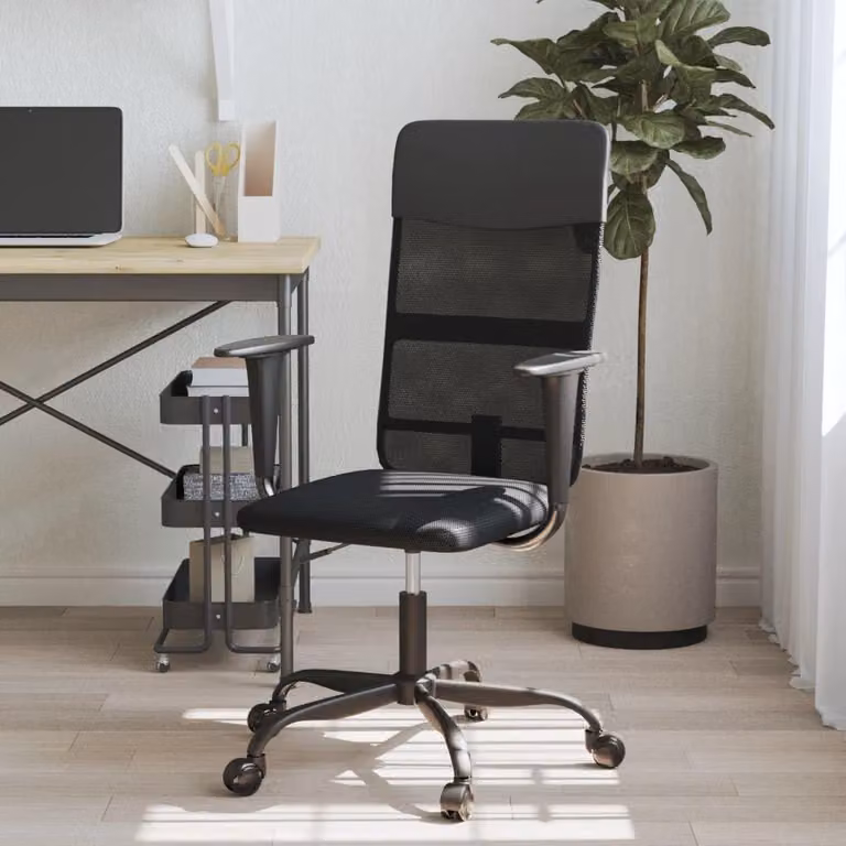 Sedia da ufficio regolabile, con rivestimento in mesh traspirante e funzione girevole