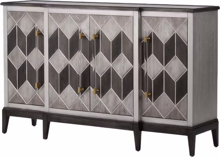 FURNLUX Credenza Stylish Grey 152cm / Colore principale: Grigio / Dimensioni: 152 x 92 x 42 cm