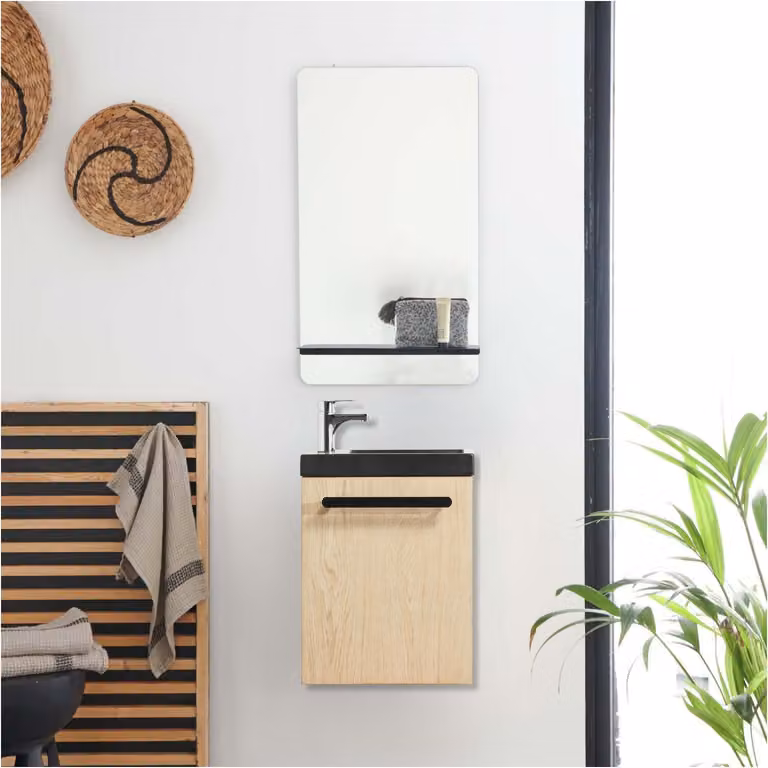 Set lavabo sospeso Nevada con specchio e mensola