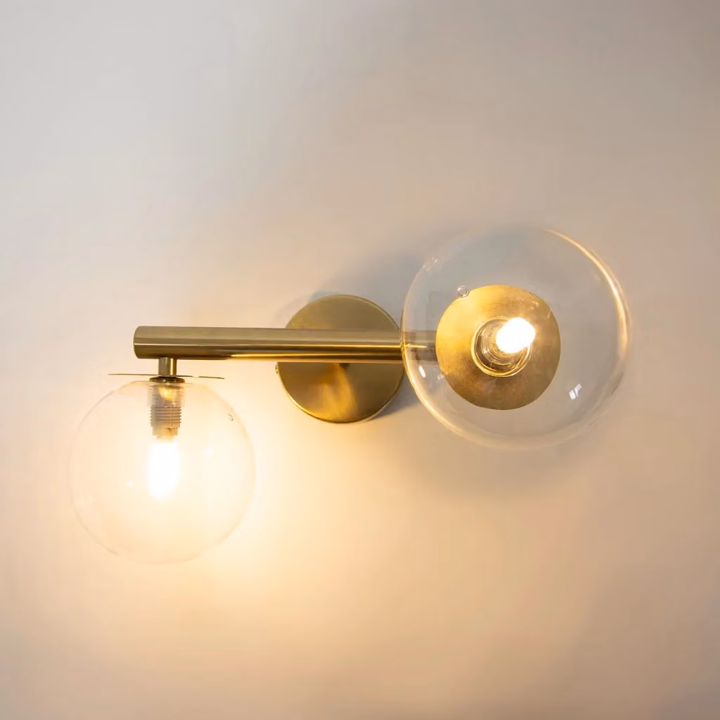Applique Sigma Lighting AVOLA oro con sfere in vetro trasparente per 2 lampadine G9 – 2