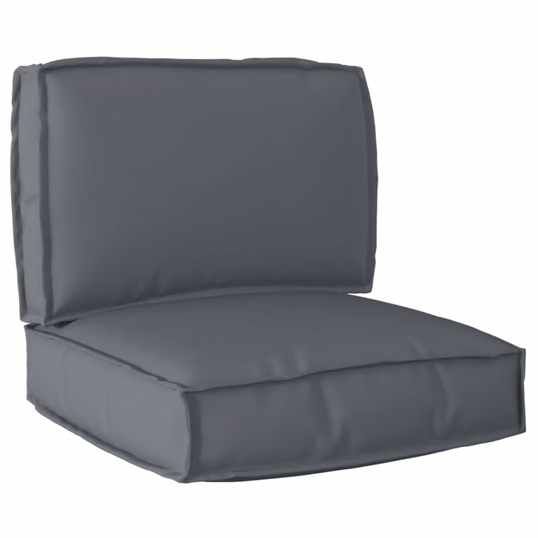 vidaXL Set di Cuscini per Pallet in Tessuto Oxford Antracite, Impermeabili e Moderni, L/P/H: 60 x 40 x 12 cm