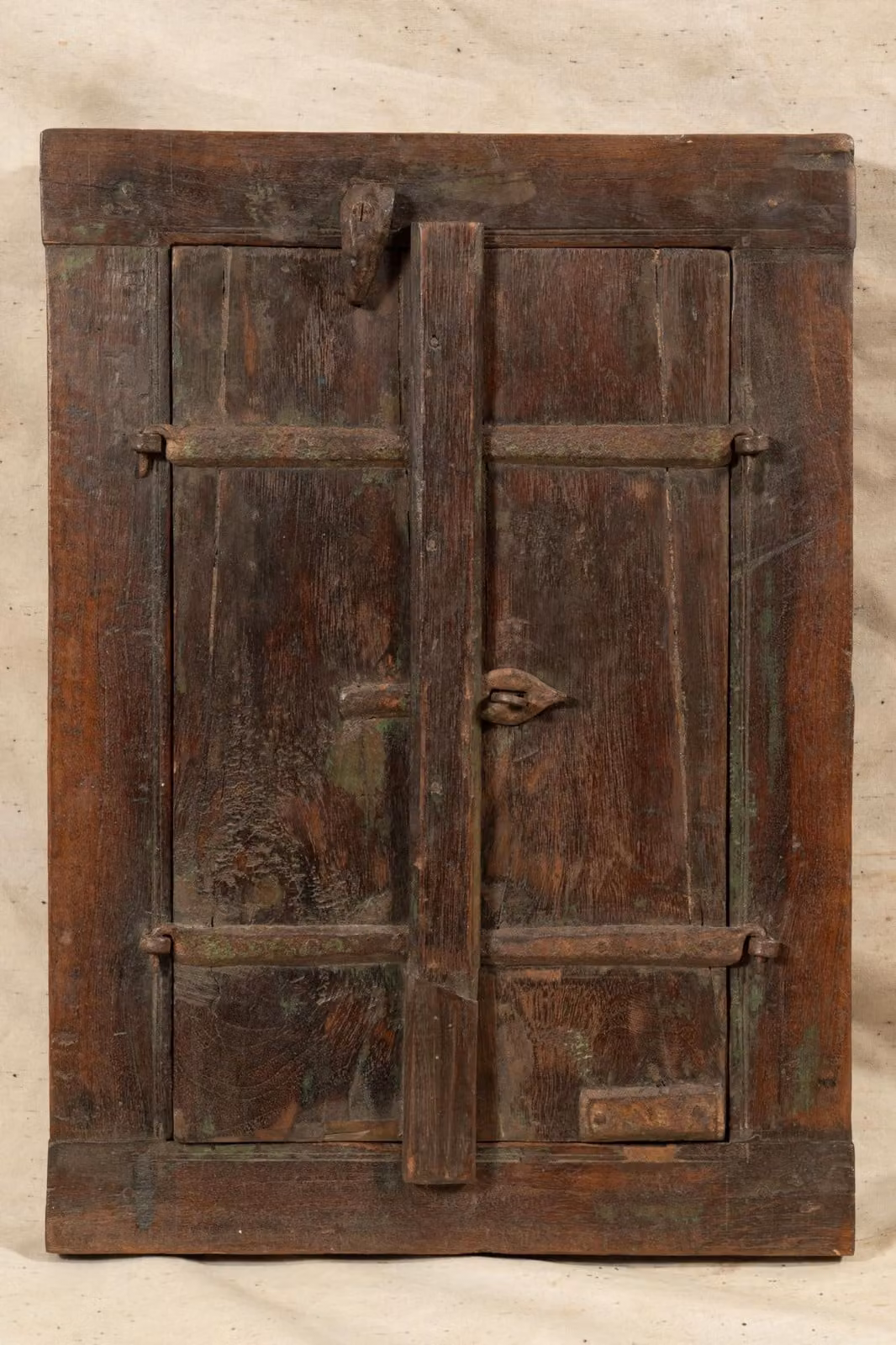 Finestra in teak antico, dimensioni 44,5 x 7,5 x 60,5 cm - 1 pezzo