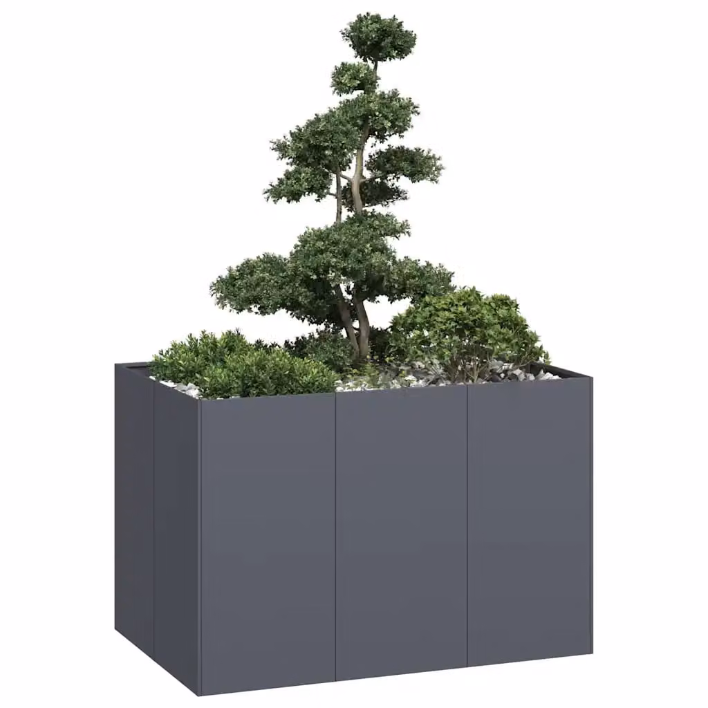 Fioriera rialzata vidaXL in acciaio antracite L 120 cm, P 80 cm, H 80 cm – 1