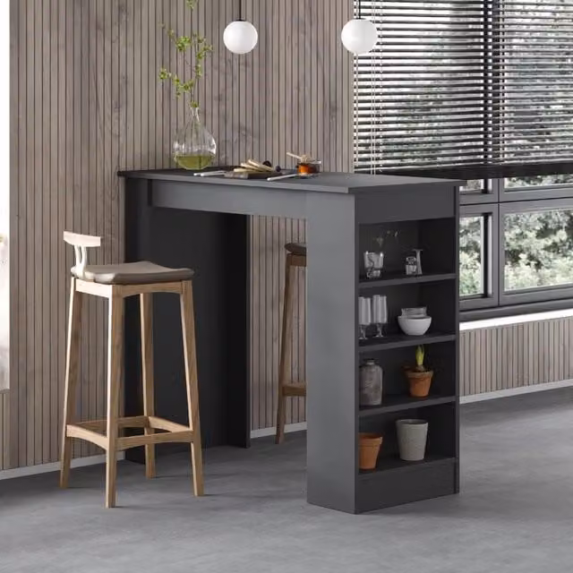 Penisola da cucina Swallow colore antracite L: 117 cm, P: 54 cm, H: 101,8 cm