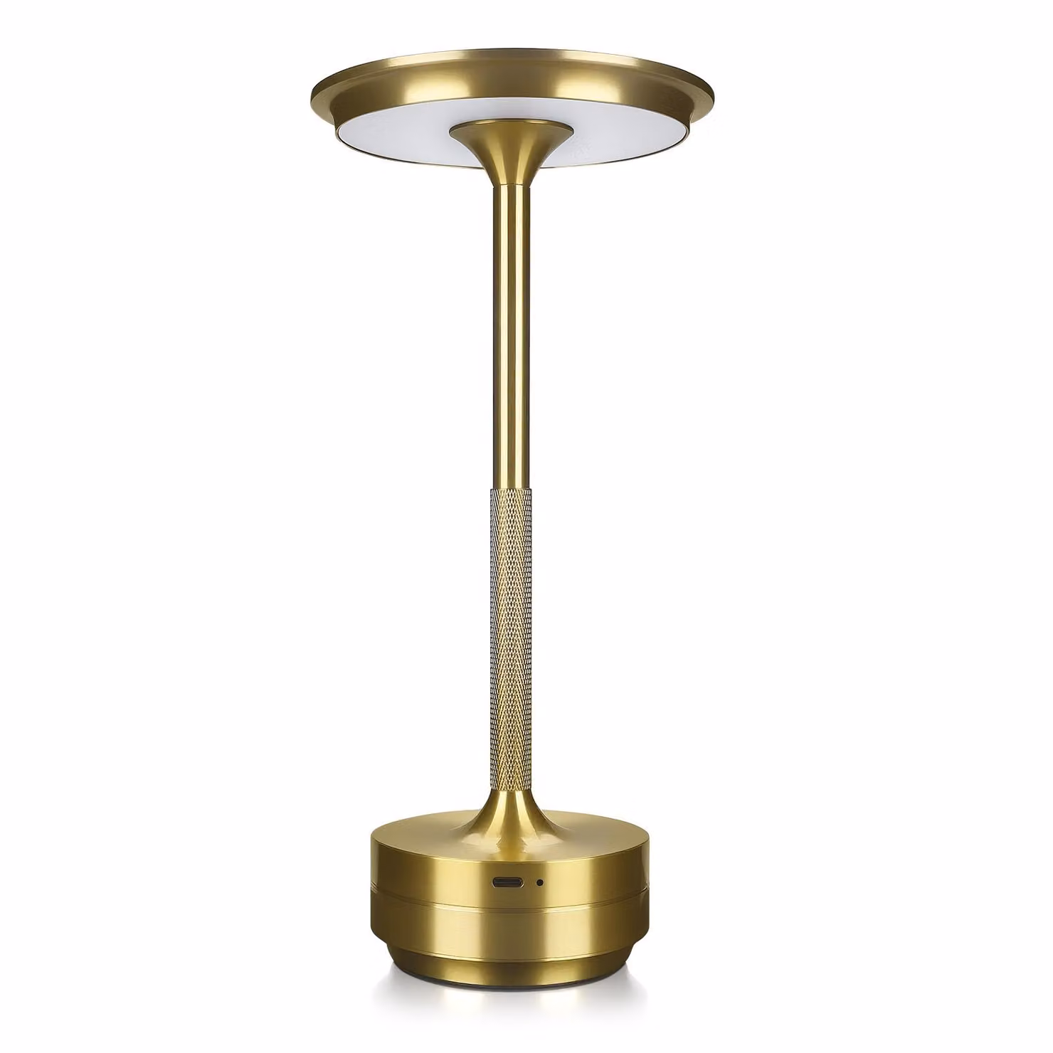 Lampada da tavolo LED senza fili - Lampada rotonda in metallo con comando a sfioramento - Oro