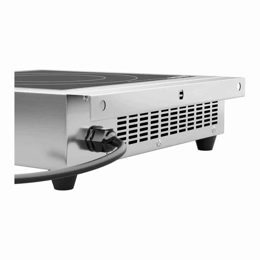 Piano cottura a induzione Royal Catering in acciaio inox e vetro color argento con display digitale, timer e protezione da surriscaldamento, diametro 28 cm, temperatura da 60 a 240°C – 2