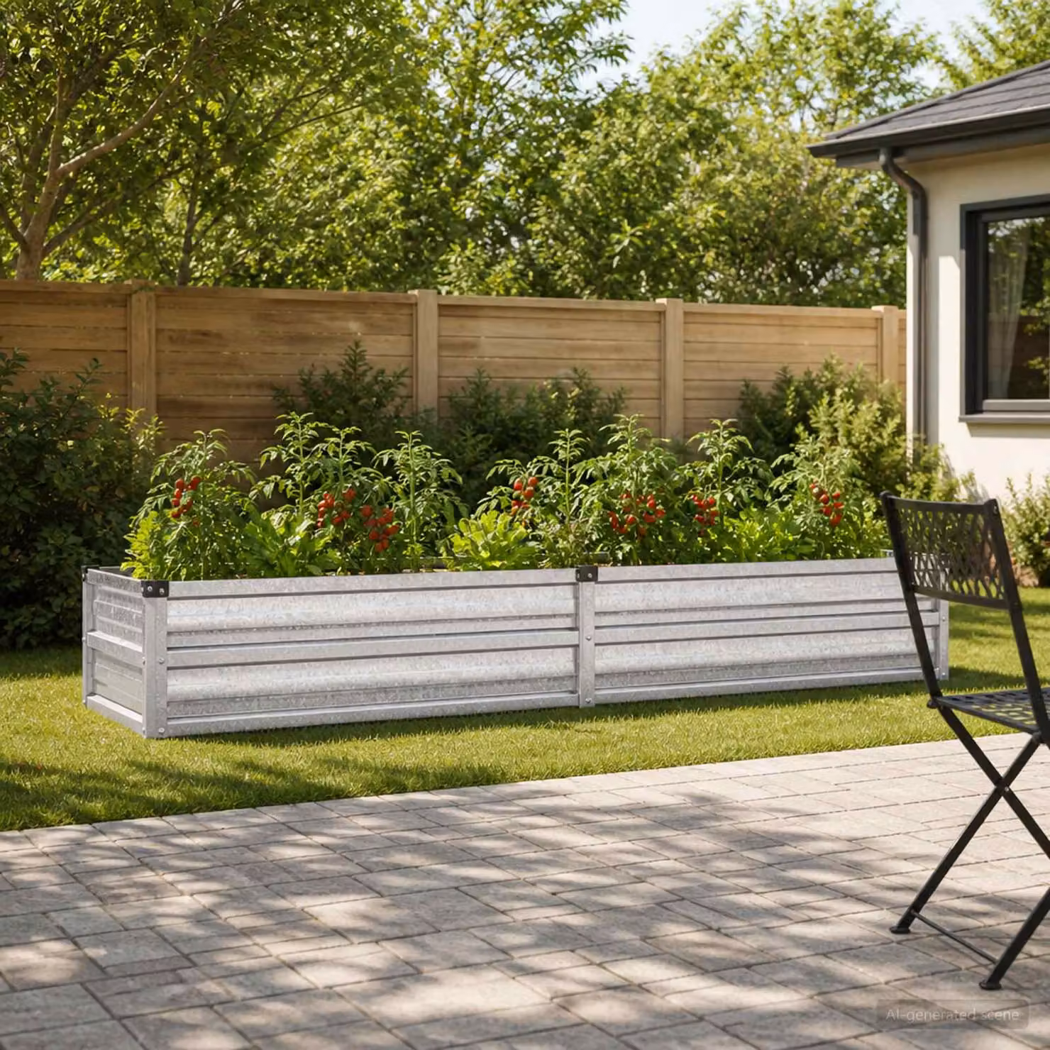 Letto rialzato da giardino vidaXL in acciaio zincato Argento L: 160 cm, P: 40 cm, H: 24 cm