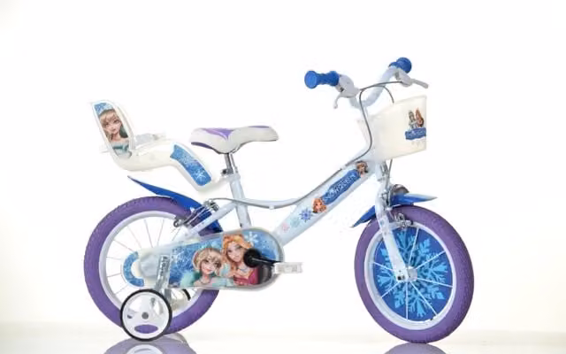Bicicletta per bambini SCH Snow Queen 16 pollici con cestino e portapacchi in metallo