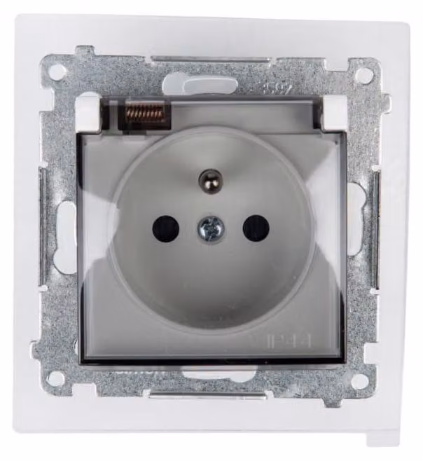 Presa singola IP44 c/u e veneziane, bianco DGZ1BZ.01/11A SIMON 54