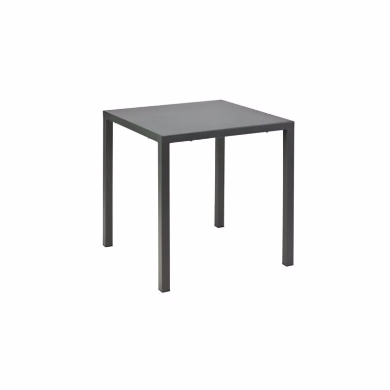 Tavolo TOLONE in metallo antracite 80×80 cm, impilabile