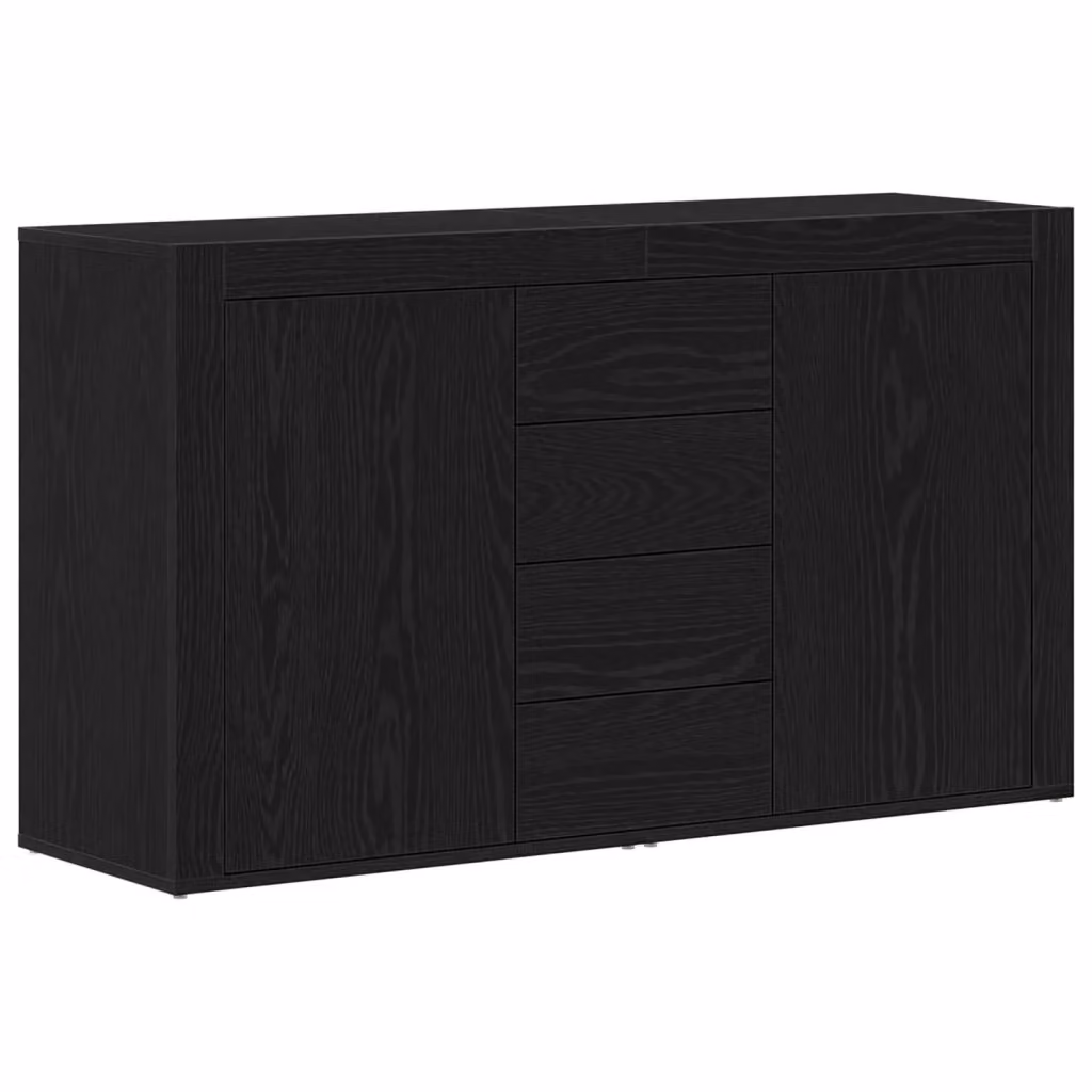 Credenza moderna vidaXL in MDF nero per soggiorno e sala da pranzo L/P/H: 120 x 36 x 69 cm – 2