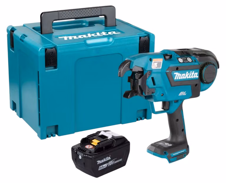 Makita DTR 180 ZJ Giuntatrice per armature a batteria 18 V 0,8 mm Brushless + 1x batteria 9,0 Ah + Makpac - senza caricabatterie