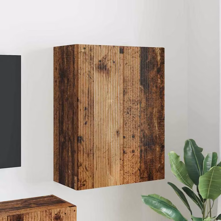 Mobile TV da parete vidaXL in legno vecchio marrone L: 59,5 cm, P: 31 cm, H: 80 cm