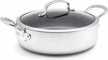 GreenPan Premiere Padella per friggere Gourmet con rivestimento in ceramica Thermolon Infinity Pro e coperchio in vetro, Diametro: 26 cm, Colore: Argento
