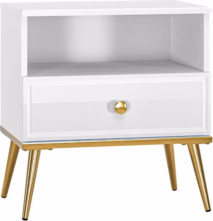 Comodino con cassetto AIKE - bianco