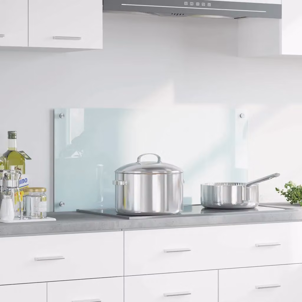 Schienale da cucina vidaXL in vetro temperato colore bianco L 90 cm x H 40 cm