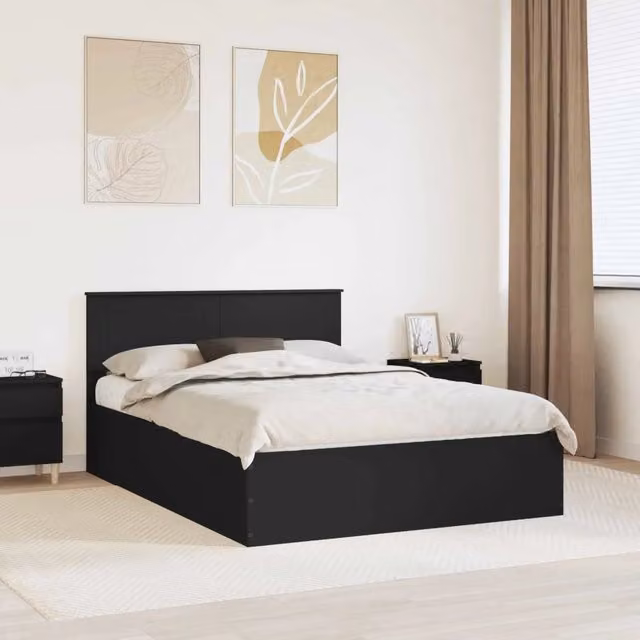 Struttura del letto Nero 150 x 200 cm Legno ingegnerizzato 3408656