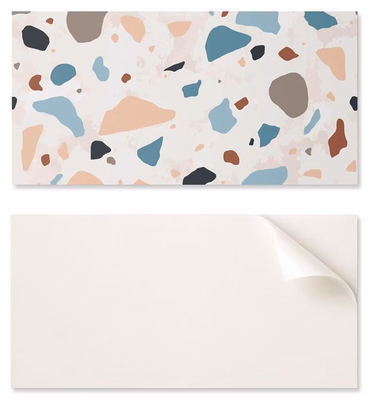 Pannello in vinile autoadesivo con stampa, dimensioni 100x50 cm, motivo con frammenti di pietra