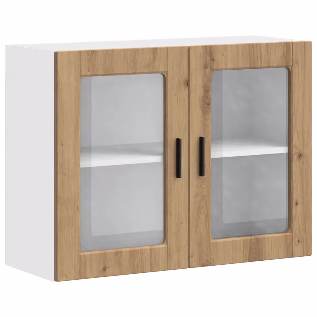 Pensile da cucina Design Mania con ante in vetro e finitura rovere marrone, L: 80 cm, H: 60 cm, P: 31 cm – 2
