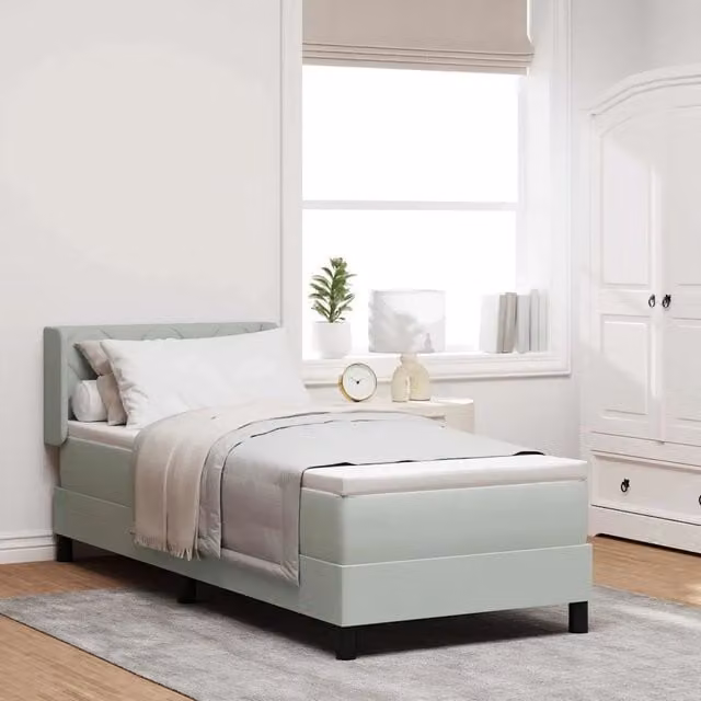 Letto ibrido con testiera in velluto grigio vidaXL L: 200 cm, P: 80 cm
