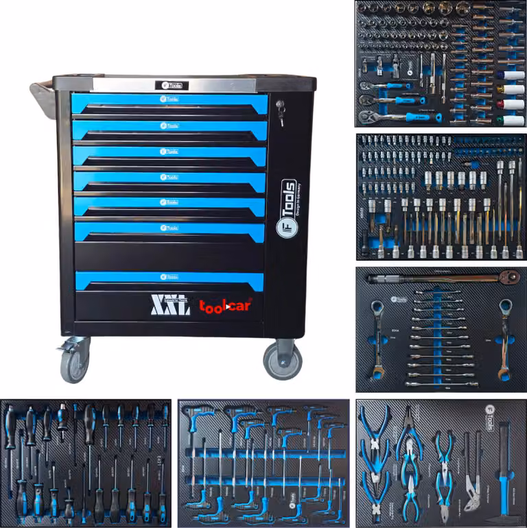 Toolcar F-Tools Carrello portautensili XXL Carrello da officina riempito con 6/7