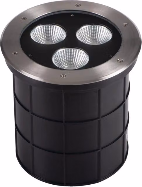 Lampada carrabile da incasso Kanlux Turro LED 45W Ø26 cm nero e argento