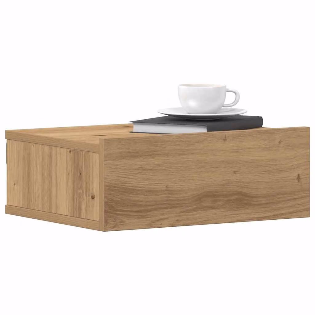 Set di 2 comodini pensili vidaXL in stile moderno, colore rovere, L 40 cm x P 30 cm x H 15 cm