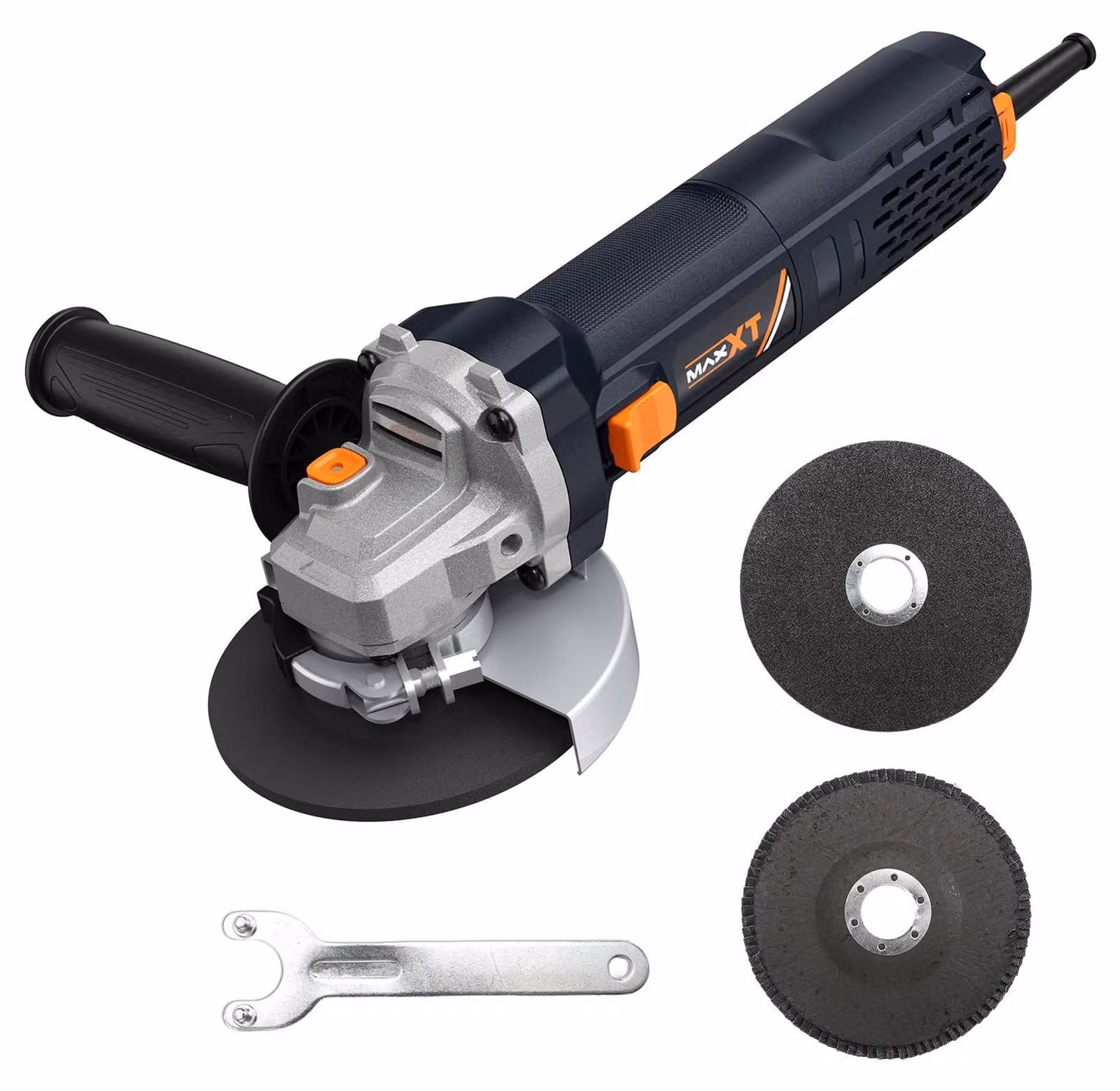 Smerigliatrice angolare da 125 mm, 1700 W, con avviamento graduale e protezione da sovraccarico, 12.000 giri/min per un taglio, una smerigliatura e una lucidatura precisi