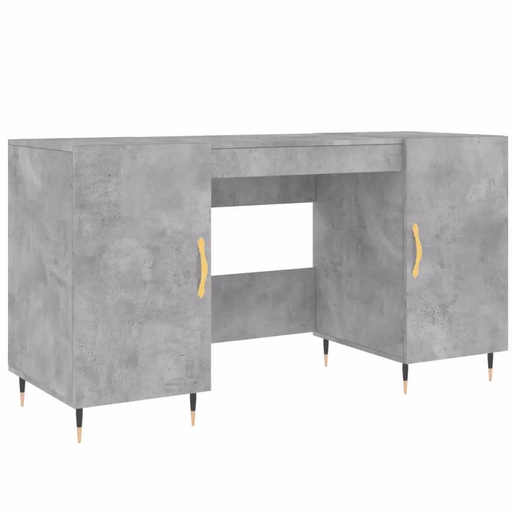 Scrivania da ufficio e casa vidaXL in stile industriale, colore grigio, L 140 x P 50 x H 75 cm – 2