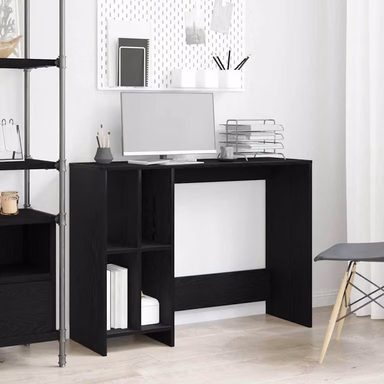 Maison Exclusive - Scrivania, finitura effetto legno nero rovere, realizzata in materiale composito