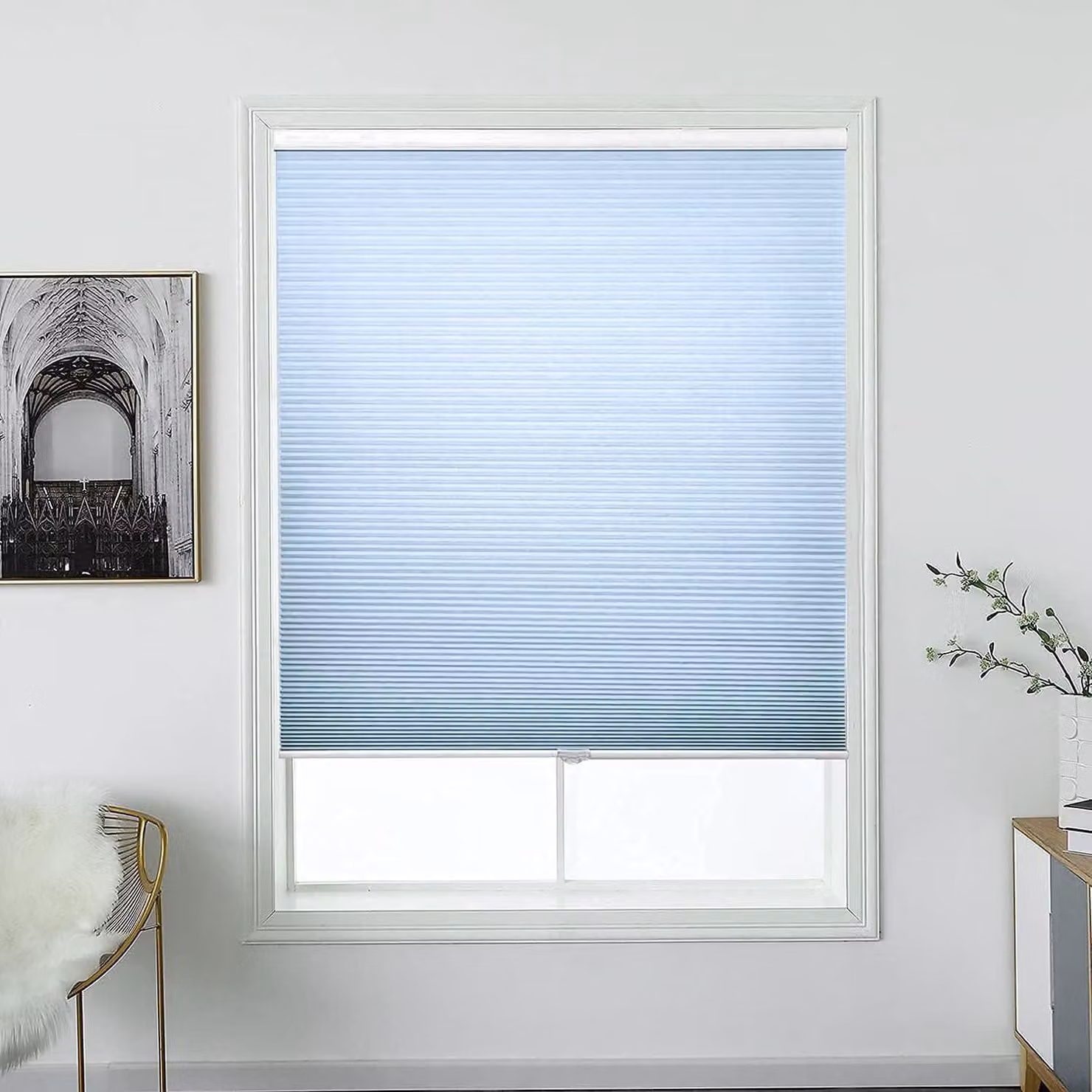 Decorazione da giardino a forma di fiore di loto a energia solare - Argento/Blu - Metallo - Diametro 27,5 cm