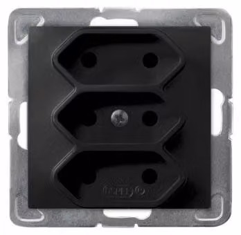 Ospel, presa multipla tripla, senza messa a terra, colore nero