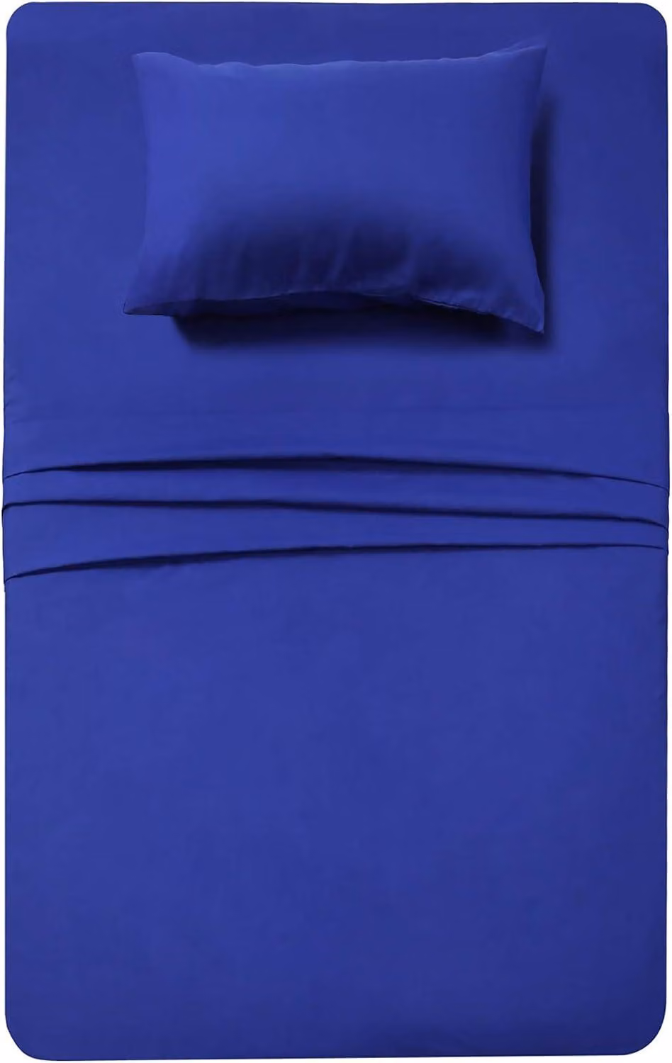 Set di lenzuola Collection, 4 pezzi (doppia, blu reale): 1 lenzuolo piano, 1 lenzuolo con angoli e 2 federe