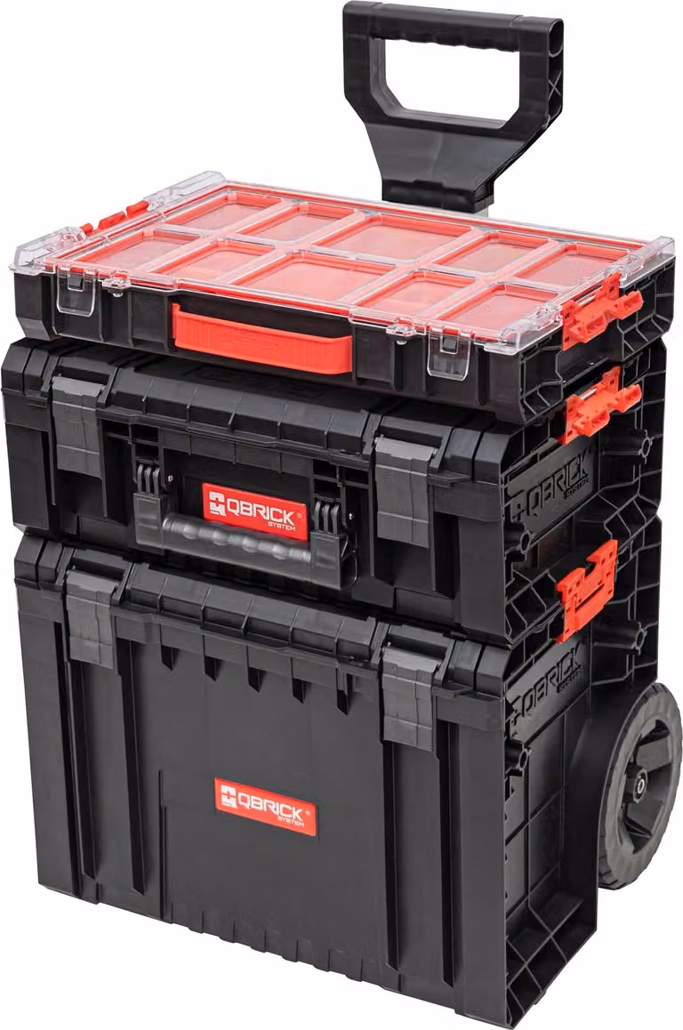 Qbrick System PRO Set 4 carrelli porta attrezzi + PRO Cart 2.0 + PRO Technician Case 2.0 + PRO Organiser 100 450 x 390 x 690 mm 45 l IP54